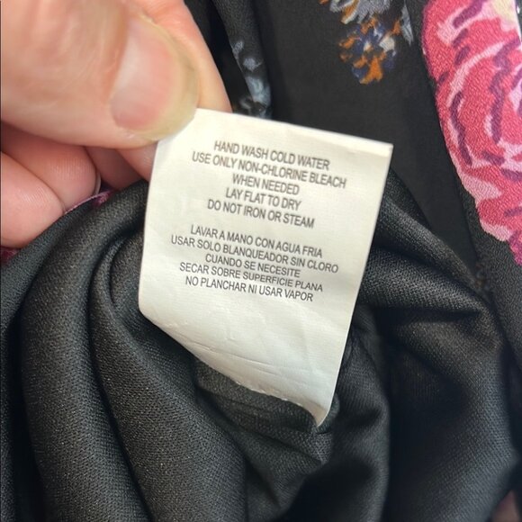 Speechless Black & Pink Floral Tie Sleeve Cut Out Midi Dress, Women’s Small - Picture 4 of 9